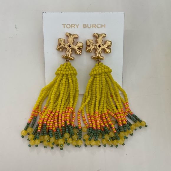 TORY BURCH ROXANNE BEADED TASSEL EARRING - Picture 3 of 5